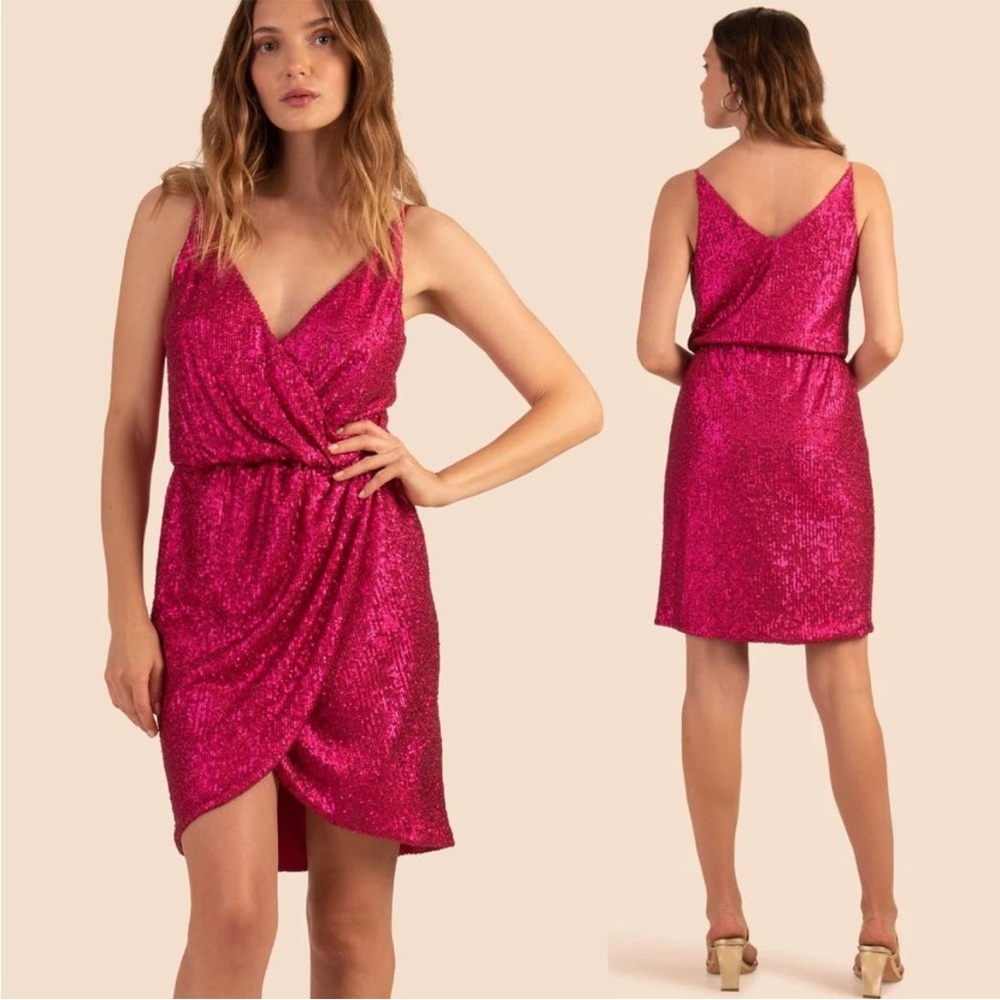 Trina Turk Allure Sequin Hot Pink Mini Dress NWT